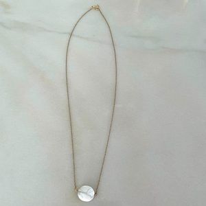 Gold necklace with marble stone